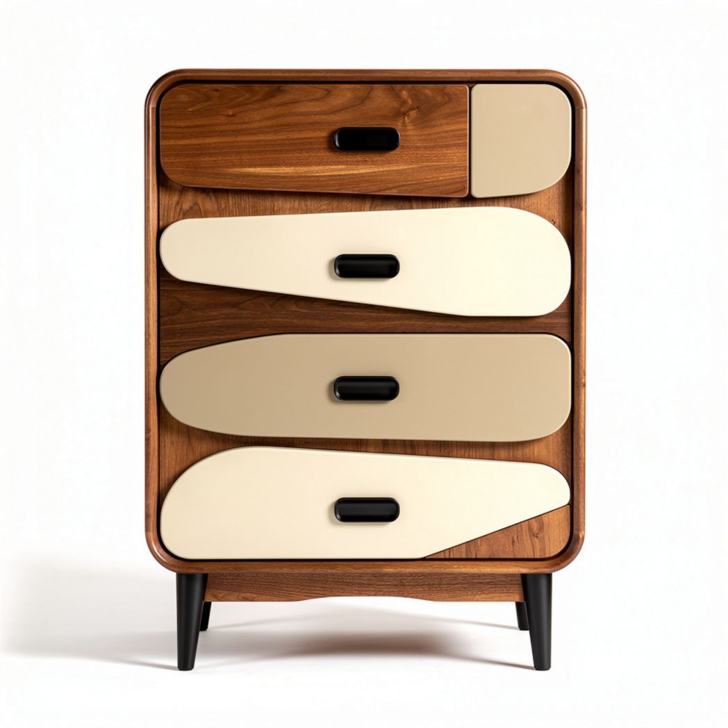 Modern wooden chest of drawers with four storage compartments 45 x 40 x 80cm