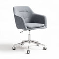 Gray upholstered office chair with adjustable height and metal base 60 x 60 x 85cm