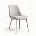 Upholstered dining chair in light gray fabric with aluminum legs 45 x 55 x 85cm